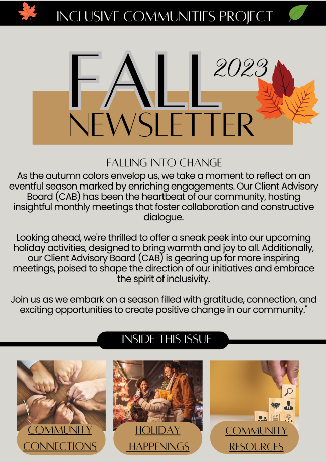 Fall 2023 newsletter front page